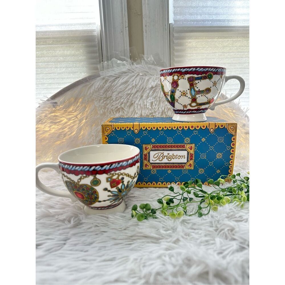 Brighton Jewel & Love‎ Limited Edition Set of 2 Tea/ Coffee Mugs Large NEW
